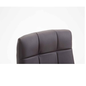 Sillón de oficina LISBOA, estrucuta metálica, en piel color Negro