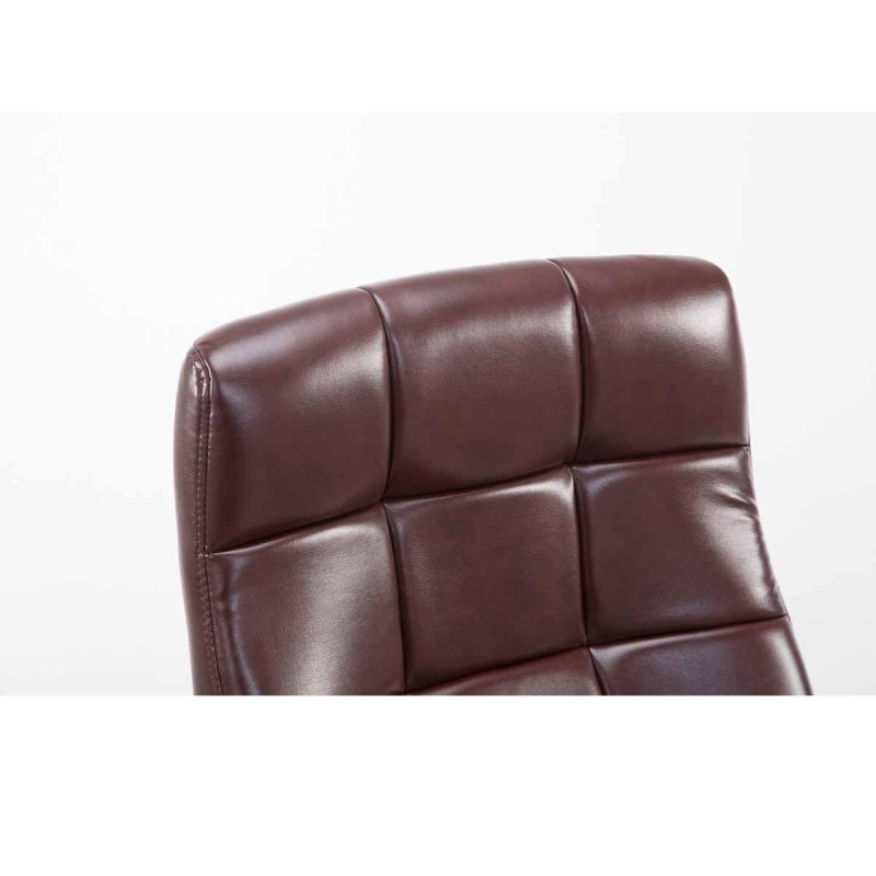 Sillón de oficina LISBOA, estrucuta metálica, en piel color Negro