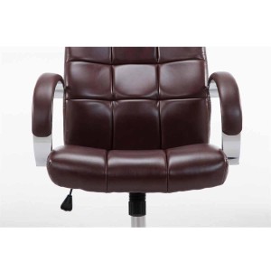 Sillón de oficina LISBOA, estrucuta metálica, en piel color Negro