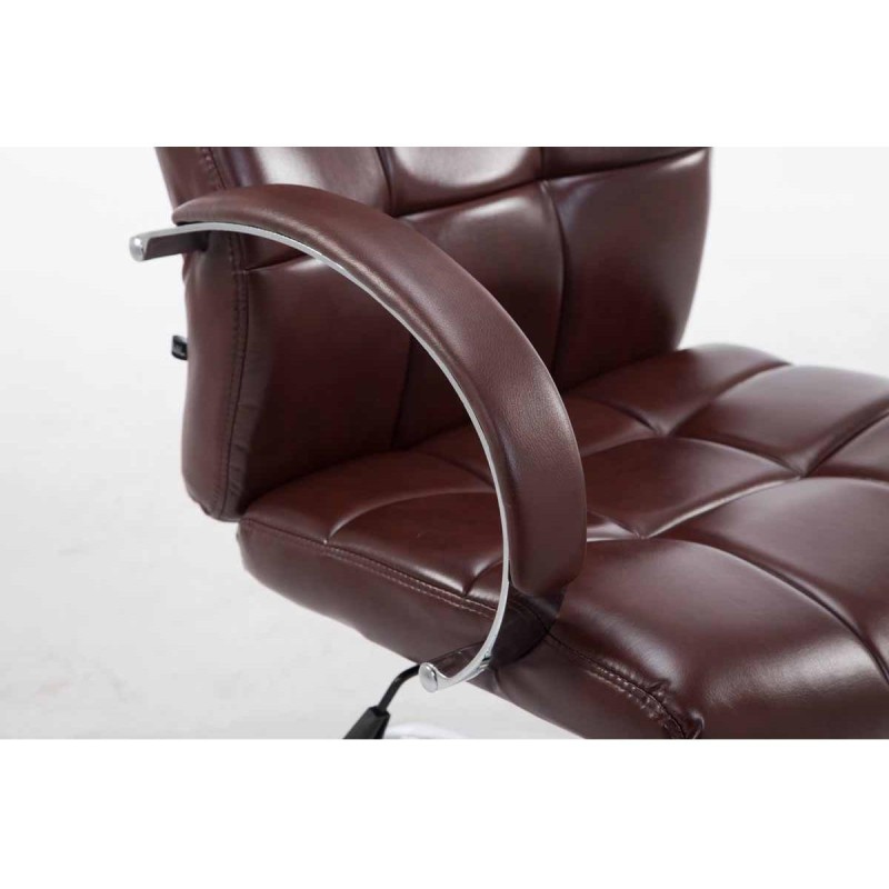 Sillón de oficina LISBOA, estrucuta metálica, en piel color Negro