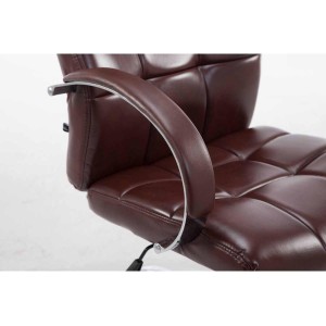 Sillón de oficina LISBOA, estrucuta metálica, en piel color Negro