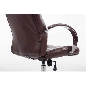 Sillón de oficina LISBOA, estrucuta metálica, en piel color Negro