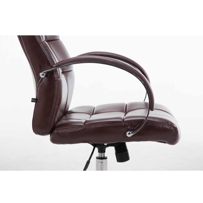 Sillón de oficina LISBOA, estrucuta metálica, en piel color Negro