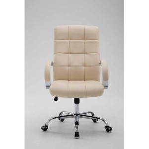 Sillón de oficina LISBOA, estrucuta metálica, en piel color Negro