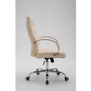 Sillón de oficina LISBOA, estrucuta metálica, en piel color Negro