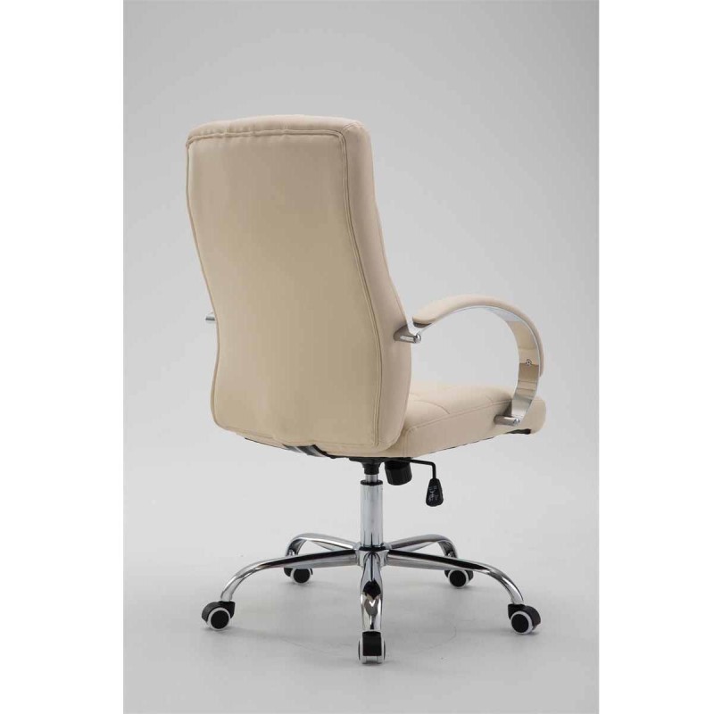 Sillón de oficina LISBOA, estrucuta metálica, en piel color Negro