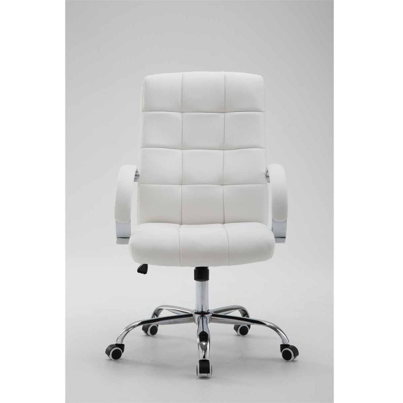 Sillón de oficina LISBOA, estrucuta metálica, en piel color Negro