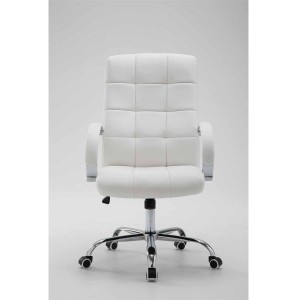 Sillón de oficina LISBOA, estrucuta metálica, en piel color Negro