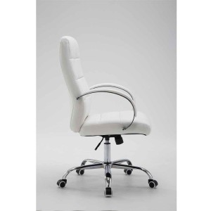 Sillón de oficina LISBOA, estrucuta metálica, en piel color Negro