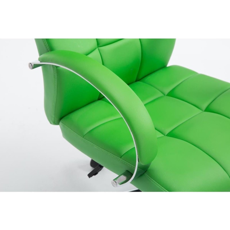 Sillón de oficina LISBOA, estrucuta metálica, en piel color Negro