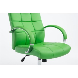 Sillón de oficina LISBOA, estrucuta metálica, en piel color Negro