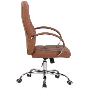 Sillón de oficina LISBOA, estrucuta metálica, en piel color Negro