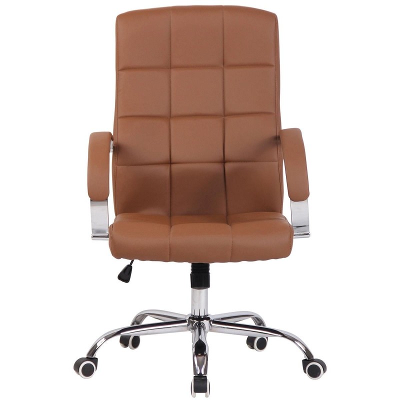 Sillón de oficina LISBOA, estrucuta metálica, en piel color Negro