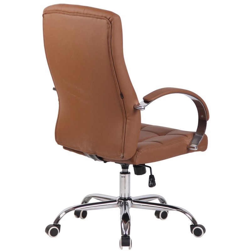 Sillón de oficina LISBOA, estrucuta metálica, en piel color Negro