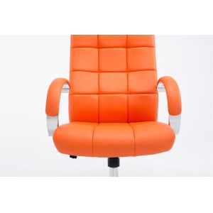 Sillón de oficina LISBOA, estrucuta metálica, en piel color Negro