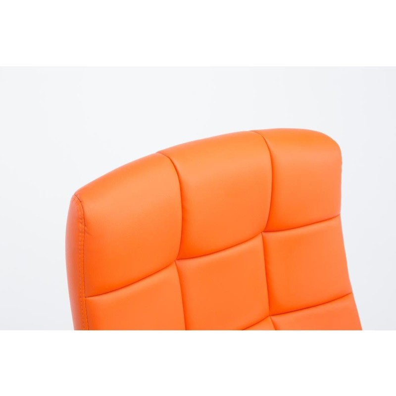 Sillón de oficina LISBOA, estrucuta metálica, en piel color Negro