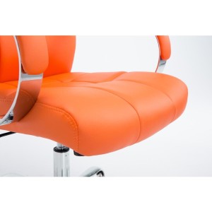 Sillón de oficina LISBOA, estrucuta metálica, en piel color Negro