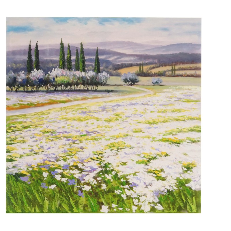 Cuadro CIPRESES 80x80x3 cm, pintado a mano al óleo