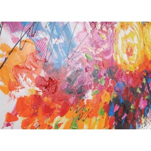 Cuadro FLORES 70x140 cm, pintado a mano al óleo