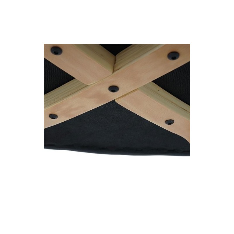 Lote 2 sillas confidente DUSTY, cuidado diseño con patas en madera de haya, en tela negra