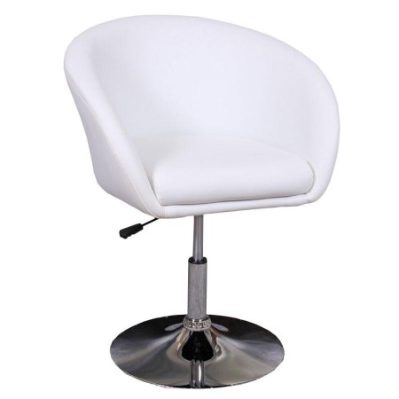 Sillón/taburete retro CLASSIC acolchado, en blanco 2