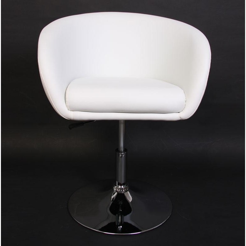 Sillón/taburete retro CLASSIC acolchado, en blanco