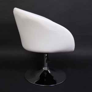 Sillón/taburete retro CLASSIC acolchado, en blanco