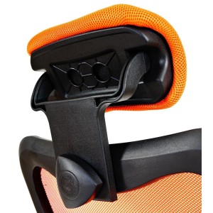 Silla Ergonómica ZELIA, soporte lumbar acolchado, base de metal, en negro