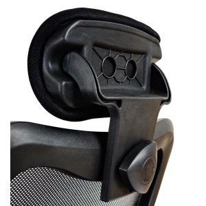 Silla Ergonómica ZELIA, soporte lumbar acolchado, base de metal, en negro