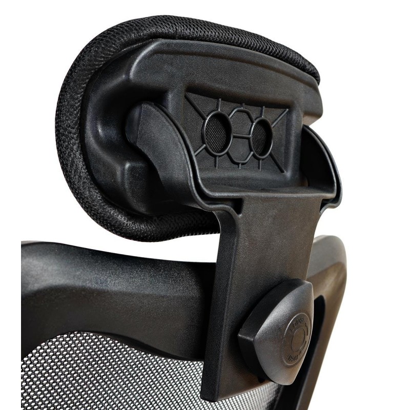 Silla Ergonómica ZELIA, soporte lumbar acolchado, base de metal, en negro