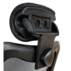 Silla Ergonómica ZELIA, soporte lumbar acolchado, base de metal, en negro