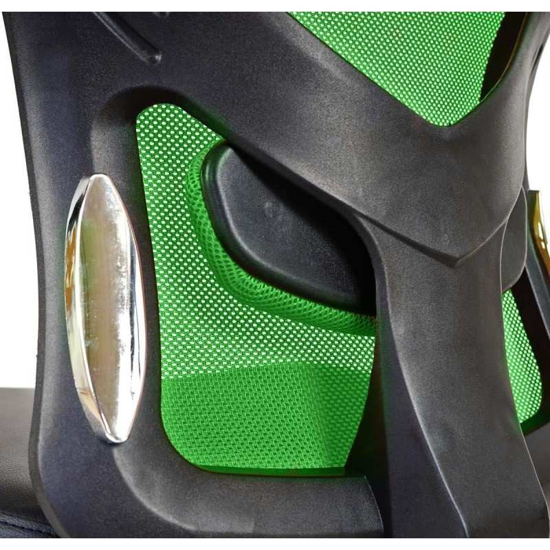 Silla Ergonómica ZELIA, soporte lumbar acolchado, base de metal, en negro