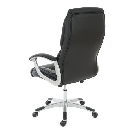 Sillón de oficina DIONE, máximo confort con grueso acolchado, en piel negra 2