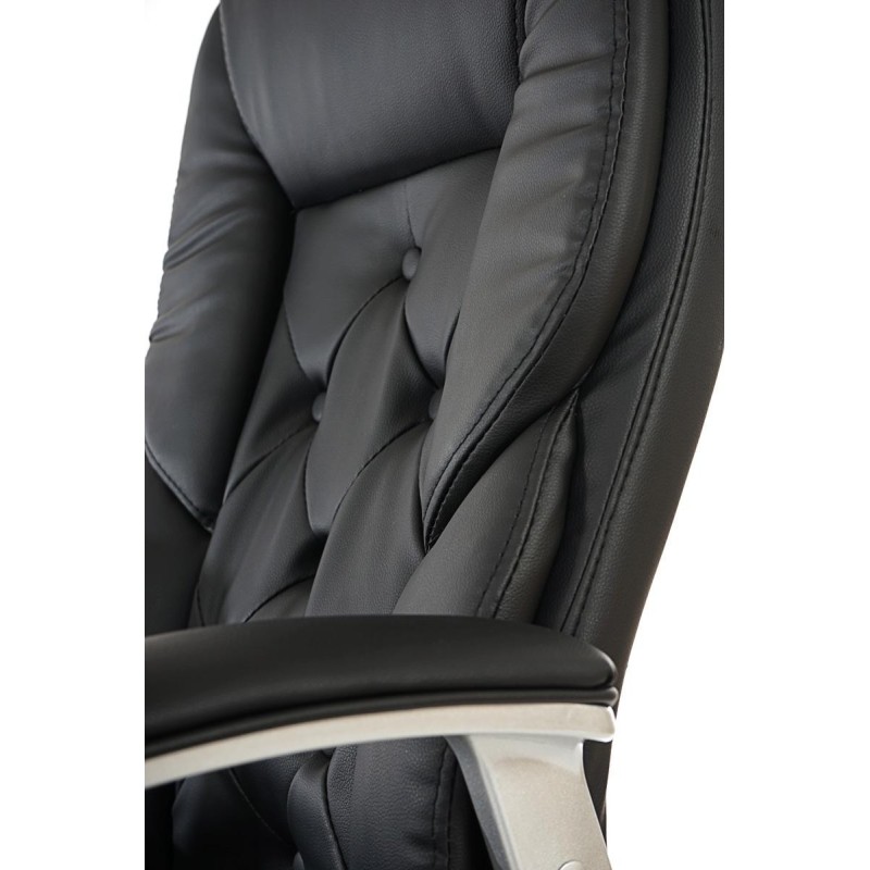 Sillón de oficina DIONE, máximo confort con grueso acolchado, en piel negra