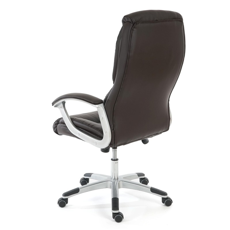 Sillón de oficina DIONE, máximo confort con grueso acolchado, en piel negra