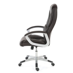 Sillón de oficina DIONE, máximo confort con grueso acolchado, en piel negra