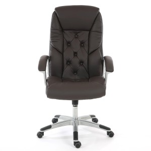 Sillón de oficina DIONE, máximo confort con grueso acolchado, en piel negra