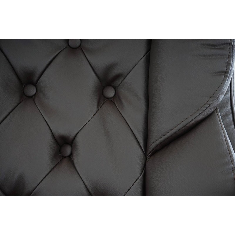 Sillón de oficina DIONE, máximo confort con grueso acolchado, en piel negra