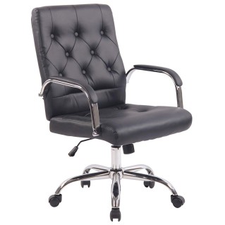 Silla de oficina NESI en piel color negro