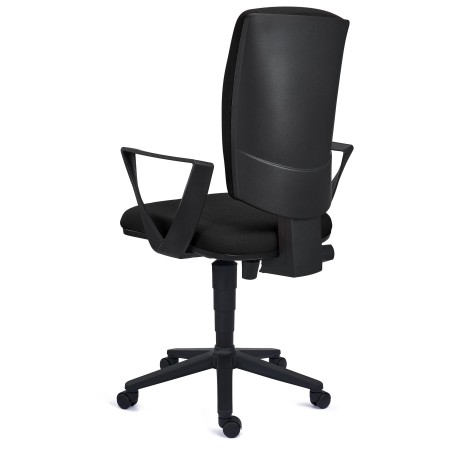 Silla de oficina ATLAS, respaldo ajustable, en tela negra