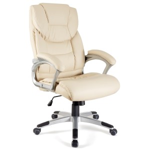 Sillón de oficina BALTIMORE, en piel color negro