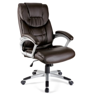 Sillón de oficina BALTIMORE, en piel color negro