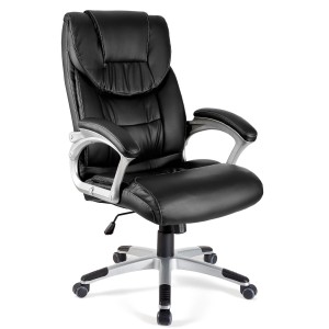 Sillón de oficina BALTIMORE, en piel color negro