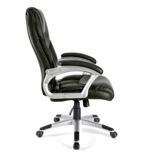 Sillón de oficina BALTIMORE, en piel color negro