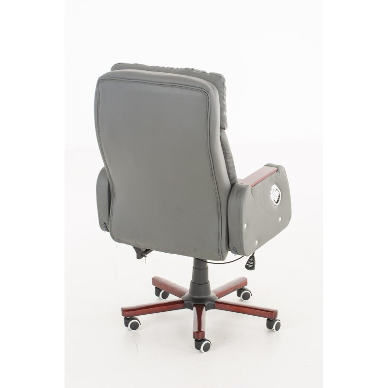 Sillón de oficina TAMPA, gran acolchado, reclinable, piel color negro