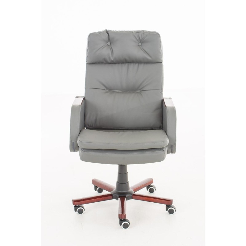 Sillón de oficina TAMPA, gran acolchado, reclinable, piel color negro