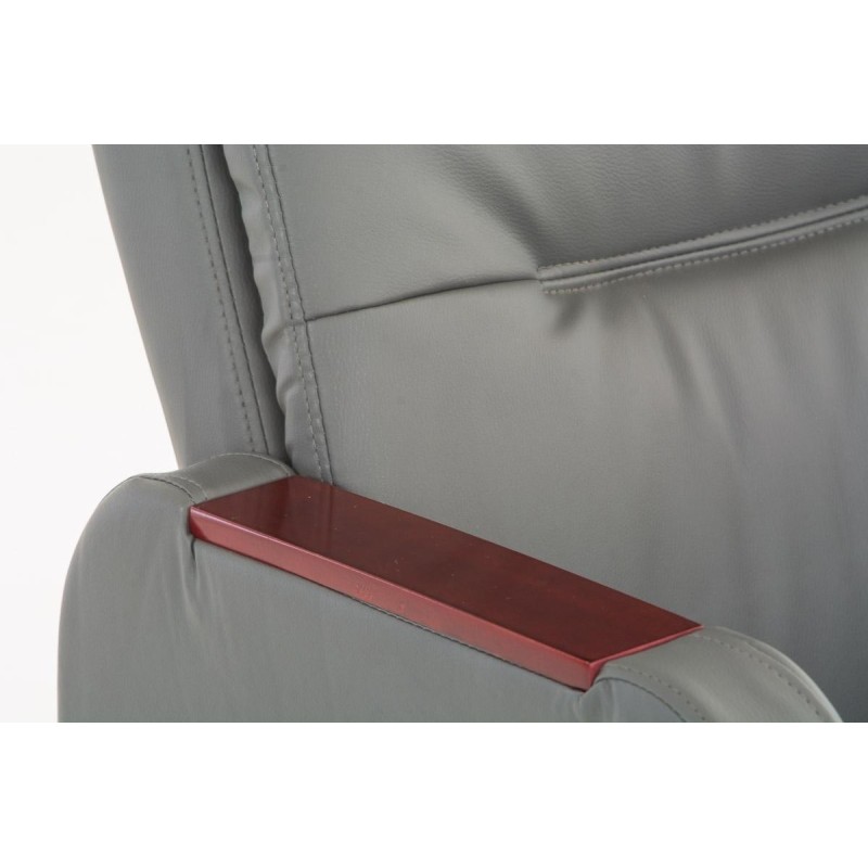 Sillón de oficina TAMPA, gran acolchado, reclinable, piel color negro