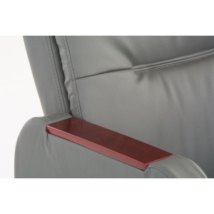 Sillón de oficina TAMPA, gran acolchado, reclinable, piel color negro