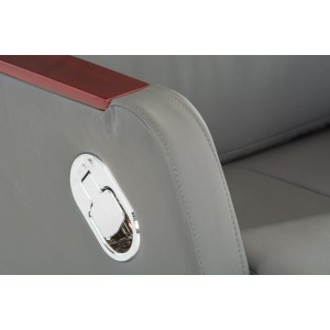 Sillón de oficina TAMPA, gran acolchado, reclinable, piel color negro