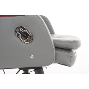 Sillón de oficina TAMPA, gran acolchado, reclinable, piel color negro